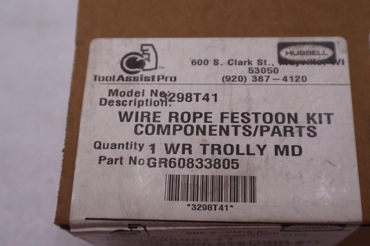 Used HUBBELL 3298T41 WIRE ROPE FESTOON KIT - NEW - STOCK GF1289