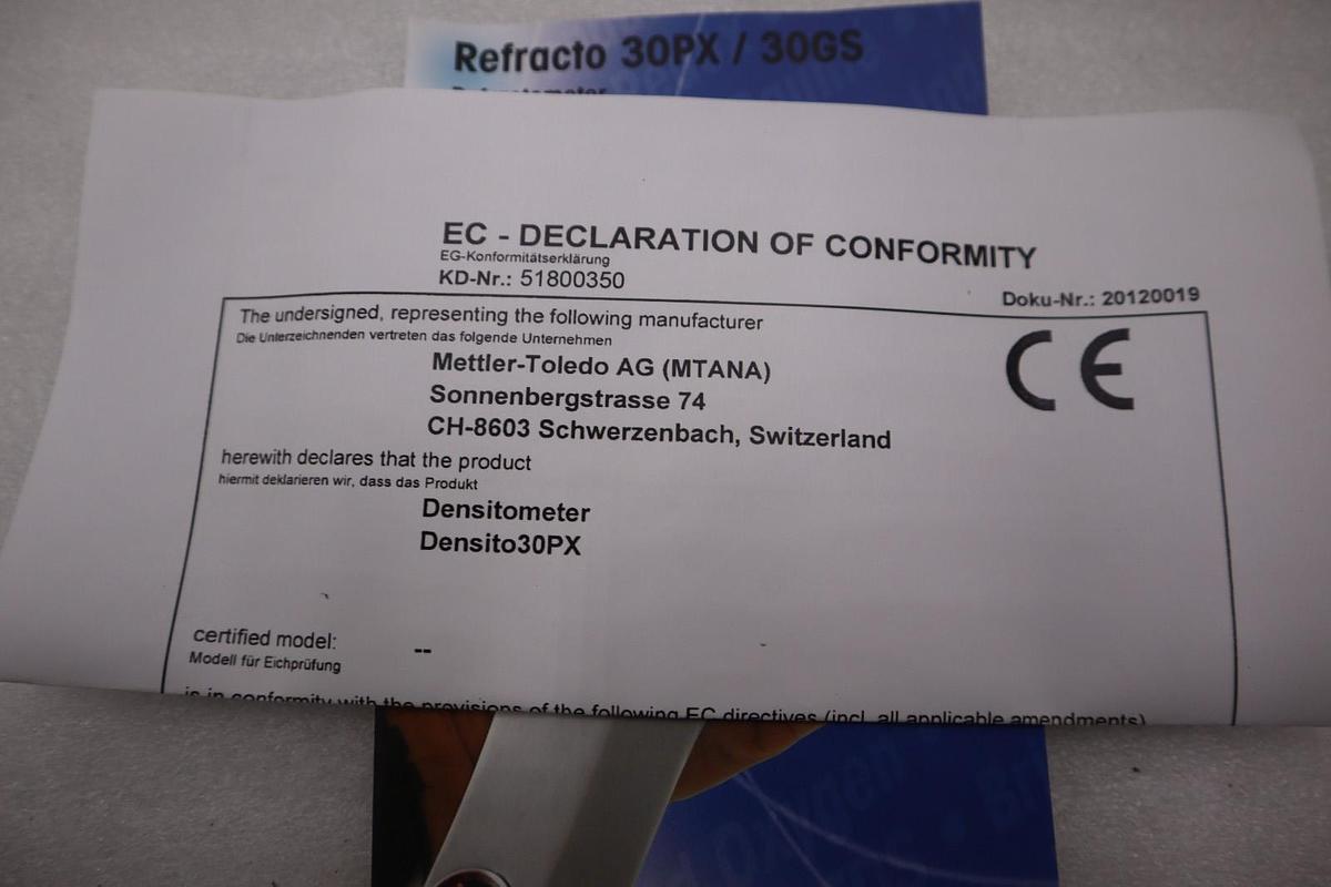 Used Mettler Toledo - Densito 30PX Portable Density Meter Kit NEW STOCK H1860