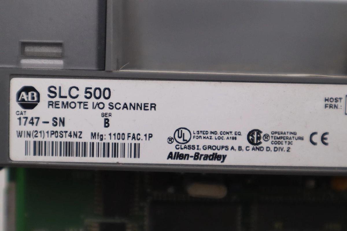 Used AB Allen-Bradley 1747-SN Remote I/O Scanner | SLC 500 STK 5359