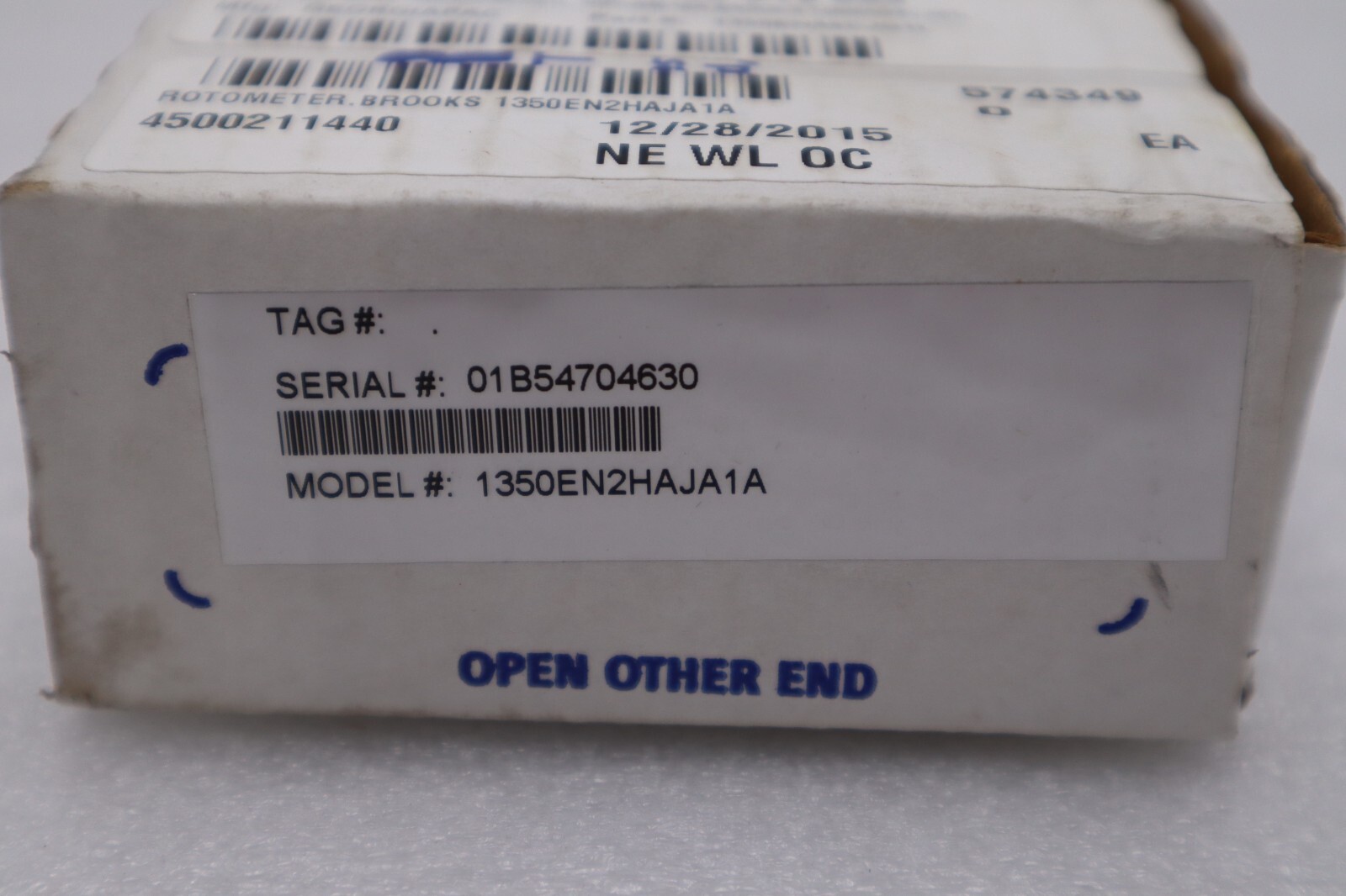 Used Brooks Instrument 1350EN2HAJA1A/ 01B54704630 ROTOMETER STOCK G348A