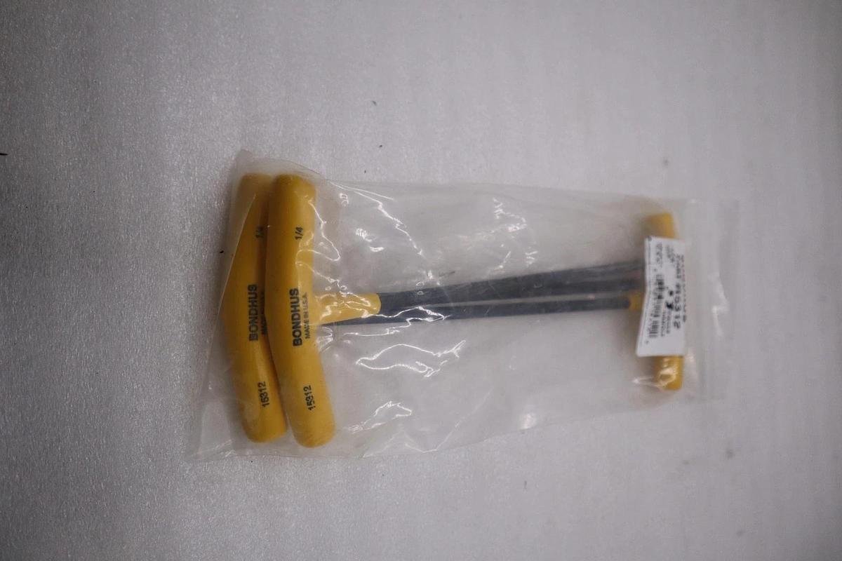 Used LOT OF 3 - Bondhus 15312 1/4" Hex Tip T-Handle with ProGuard Finish STOCK H1152A