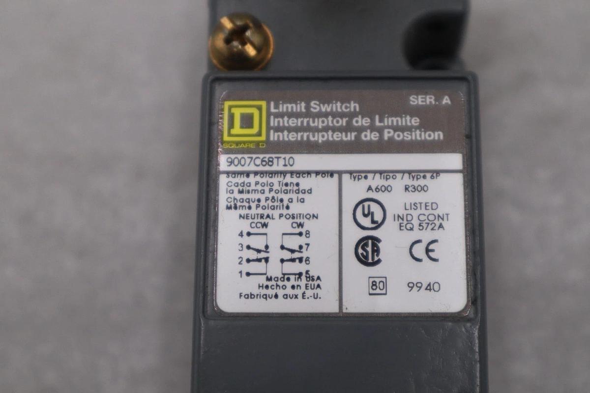 Square D 9007C68T10 Limit Switch Rotary Head 10A 600V 2NO/2NC NEW STOCK GF-707A