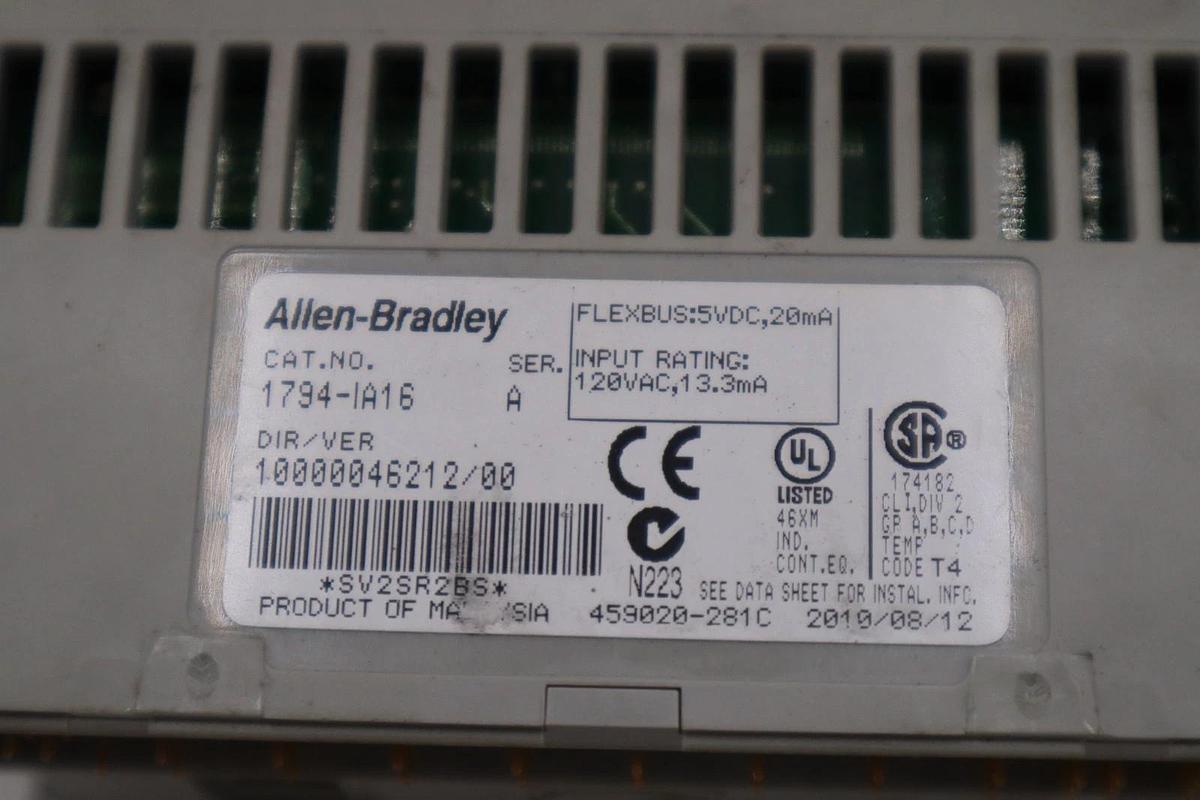 Used AB Allen-Bradley 1794-0A16 120Vac Output Module Flex I/O 16 Point STOCK H1228A