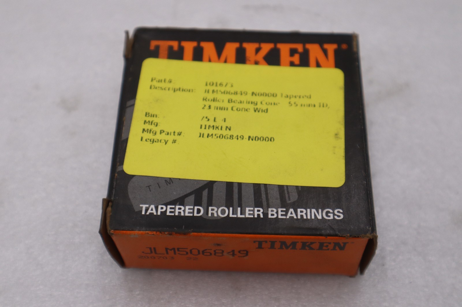 Used NEW OPEN BOX Timken JLM506849, Tapered Roller Bearing Cone STK K-2988CC