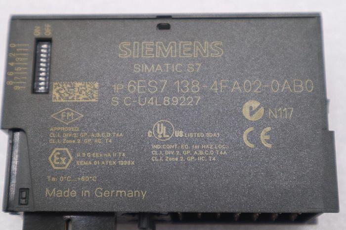 Used Siemens 6ES7-138-4FA02-0AB0  6ES71384FA020AB0 PROFIsafe Simatic S7 STOCK B-1342