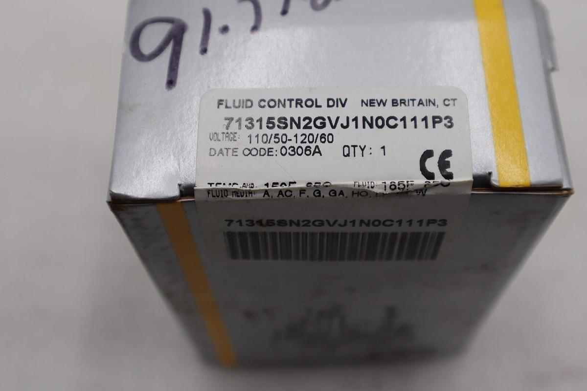 NEW PARKER 71315SN1GNJ1N0C111P3 3-WAY SOLENOID VALVE NORMALLY CLOSED STOCK L-573