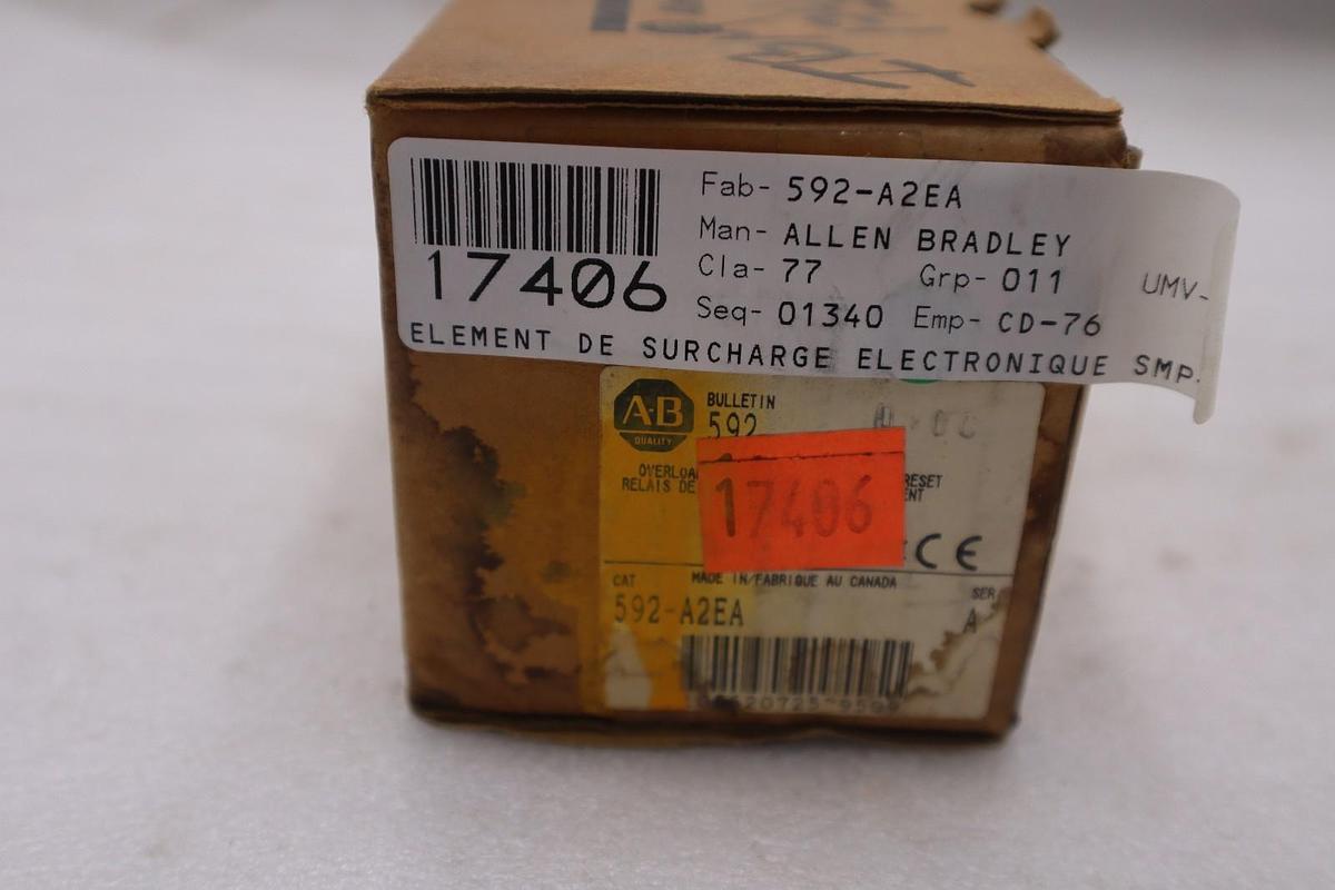 ALLEN BRADLEY 592-A2EA OVERLOAD RELAY- NEW IN BOX - STOCK GF514A