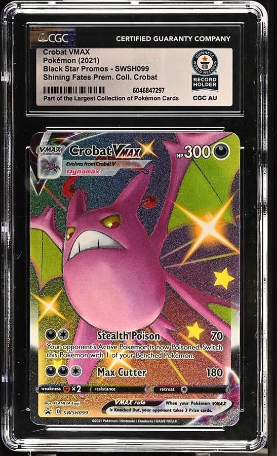 Used 2021 POKEMON SWSH BLACK STAR PROMO #099 FULL ART/CROBAT VMAX CGC WORLD RECORD
