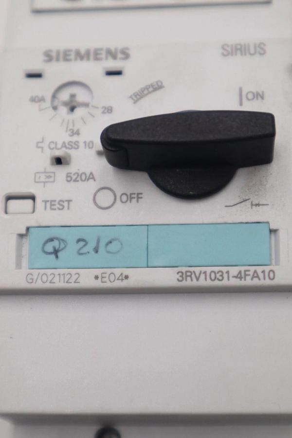 Used Siemens 3RV1031-4FA10 Motor Protection Circuit Breaker 28~40A STOCK K-3823