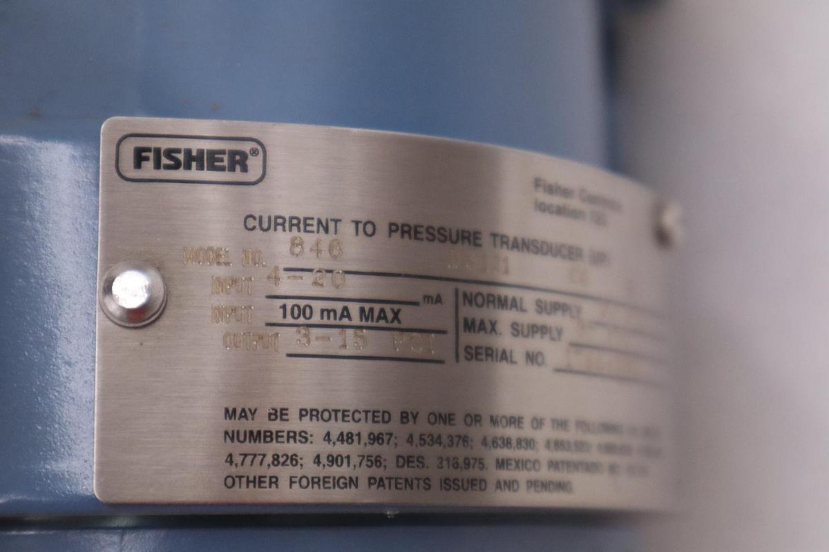 EMERSON FISHER MODEL 846 4-20mA 3-15 PSI PRESSURE TRANSDUCER - STOCK GF1033