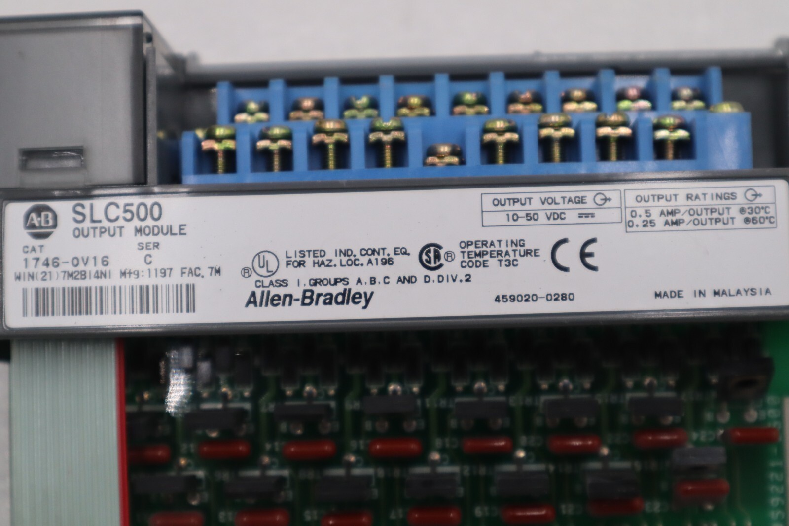 Used Allen Bradley 1746-OV16 /C SLC 500 16-Point Digital Output Module STOCK K-680-C