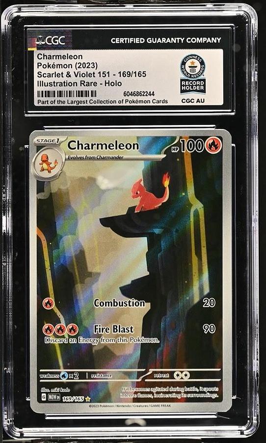 Used 2023 POKEMON MEW EN-151 ILLUSTRATION RARE #169 CHARMELEON CGC WORLD RECORD