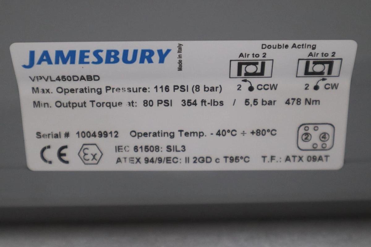 NEW OPEN BOX Jamesbury VPVL450DABD Valv-Powr Actuator STK SGF136
