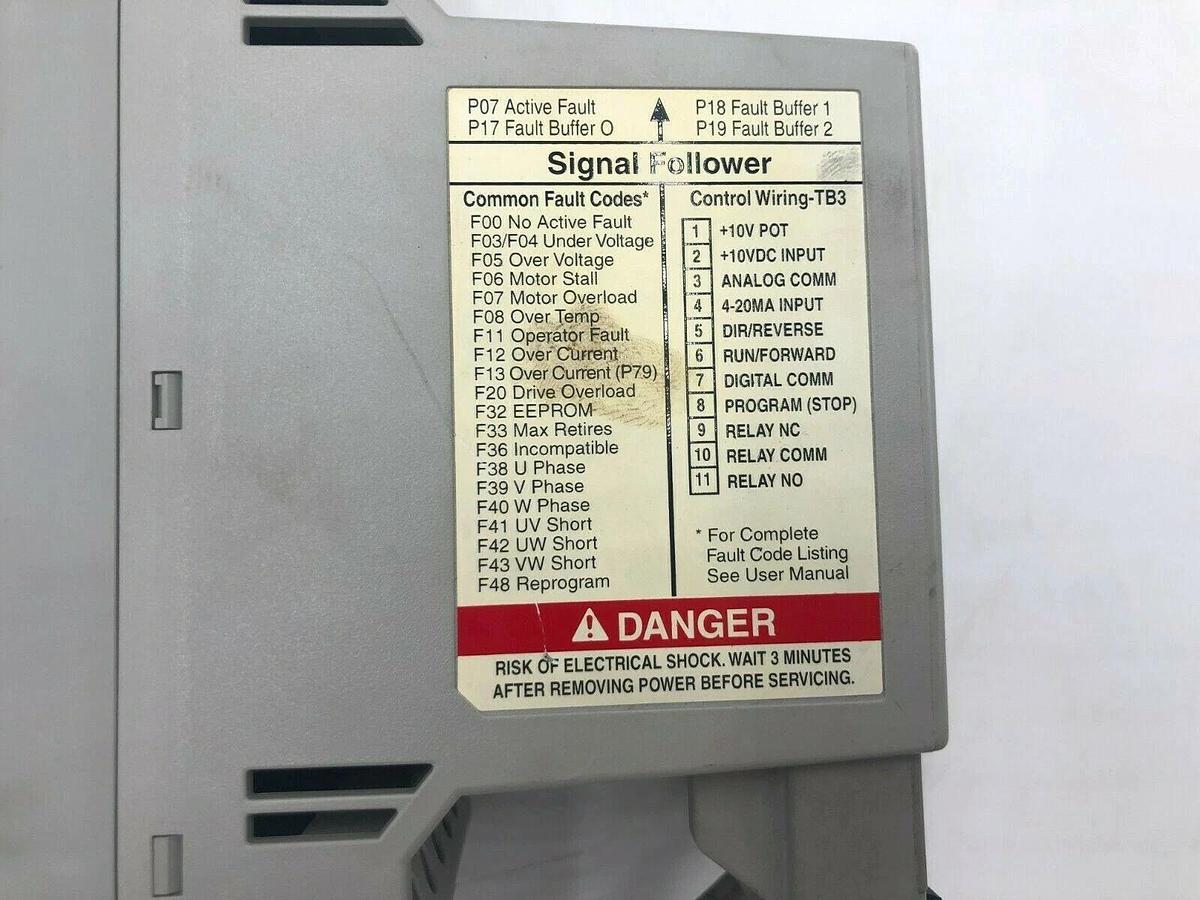 Used ALLEN BRADLEY 160-BA03NSF1P1 160BA03NSF1P1 SER C 0.75KW/1HP FRN 7.03 STOCK 1157