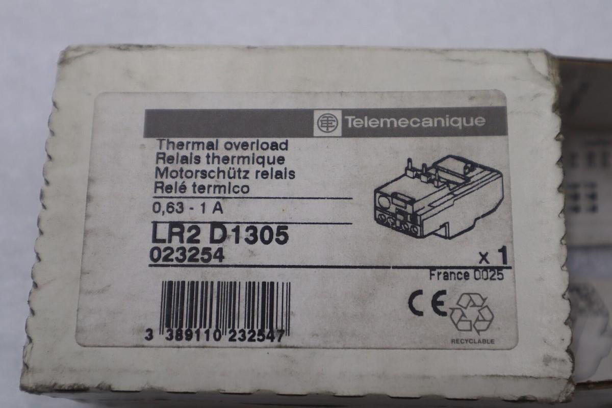 Used Schneider LR2-D1305 THERMAL OVERLOAD RELAY TESYS D BIMETALLIC STOCK K-3654