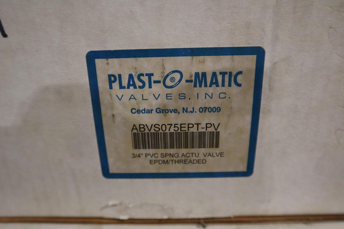 NEW PLAST-O-MATIC ABVS075EPT-PV / ABVS075EPTPV AIR ACTUATED BALL VALVE #H129