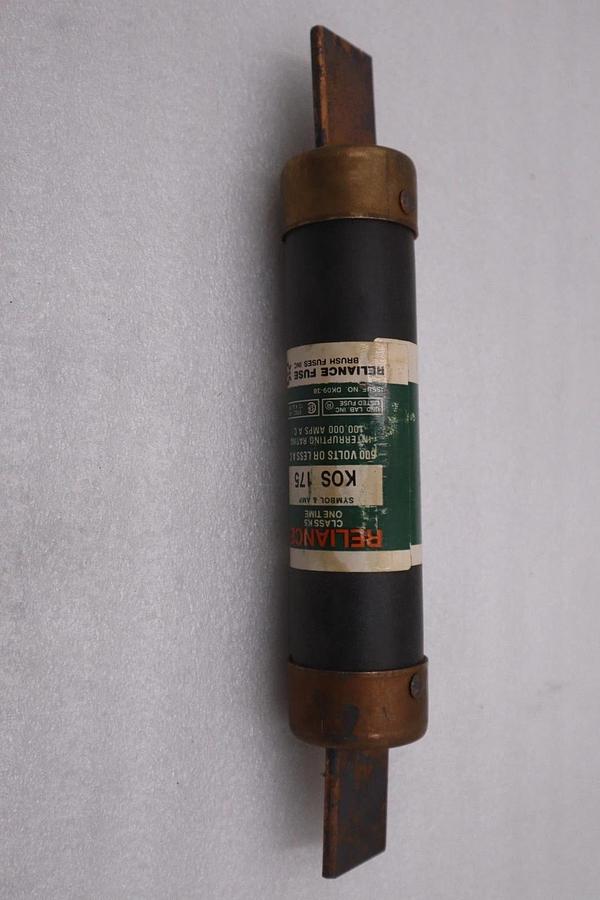 Used LOT OF 3 - RELIANCE KOS175 CLASS K5 ONE TIME FUSE - STOCK 5850A
