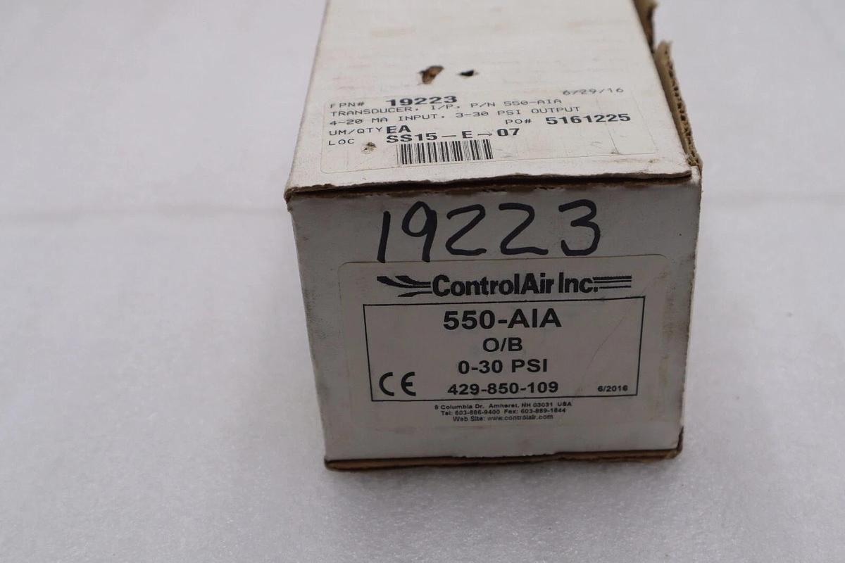 Used NEW CONTROLAIR O/B 0-30PSI ELECTRIC TO PNEUMATIC TRANSDUCER 550-AIA STOCK L-785