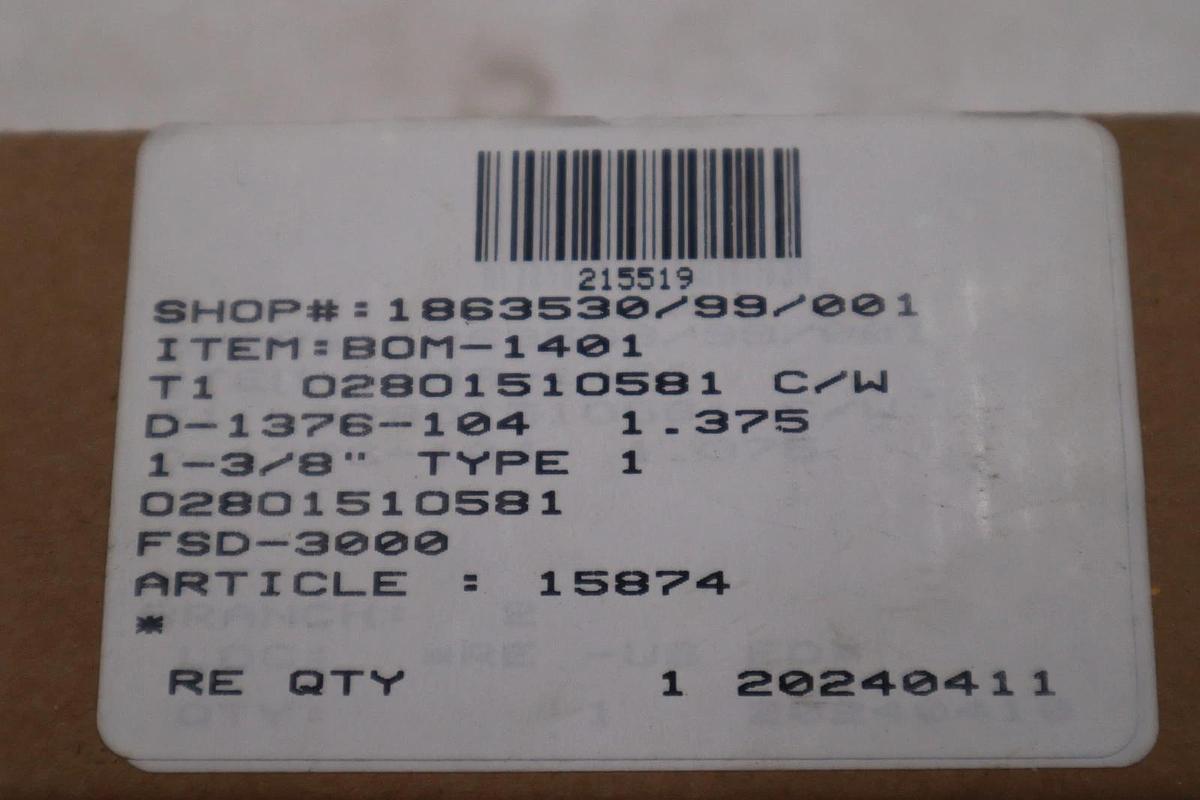 Used John Crane FSD3000/ D-1376-104 1-3/8" TYPE 1 Spring Seal Assembly - STK GF492A