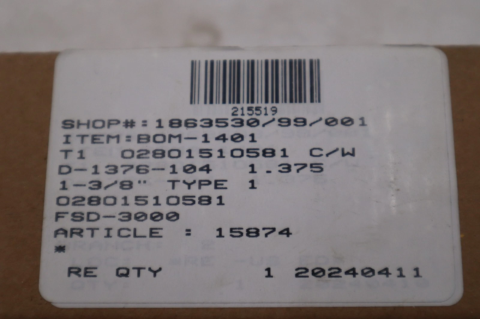 Used John Crane FSD3000/ D-1376-104 1-3/8" TYPE 1 Spring Seal Assembly - STK GF492A