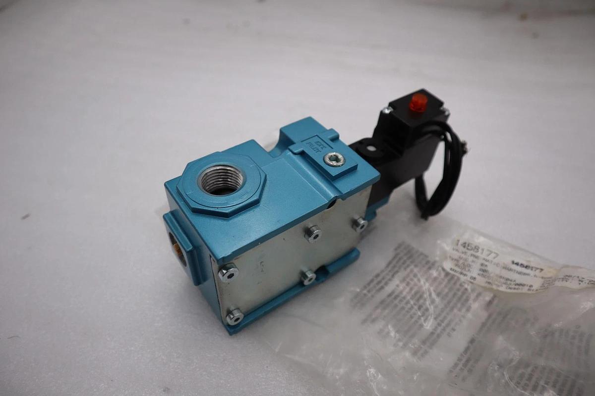 Used MAC VALVES 56C-13-616AA W/ 130B-616AAAA SOLENOID VALVE INTERNAL PILOT STK H1477