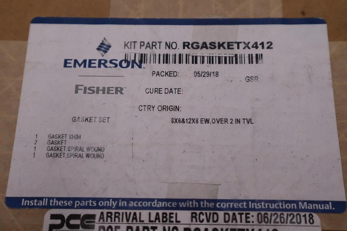 Used FISHER EMERSON RGASKETX412 GASKET SET STOCK #129A