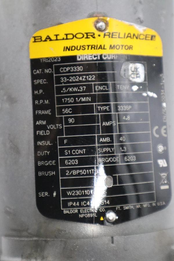Used New Baldor IDNM3534 Inverter Duty AC Motor .33HP 1725RPM 3PH 60Hz STOCK H1569