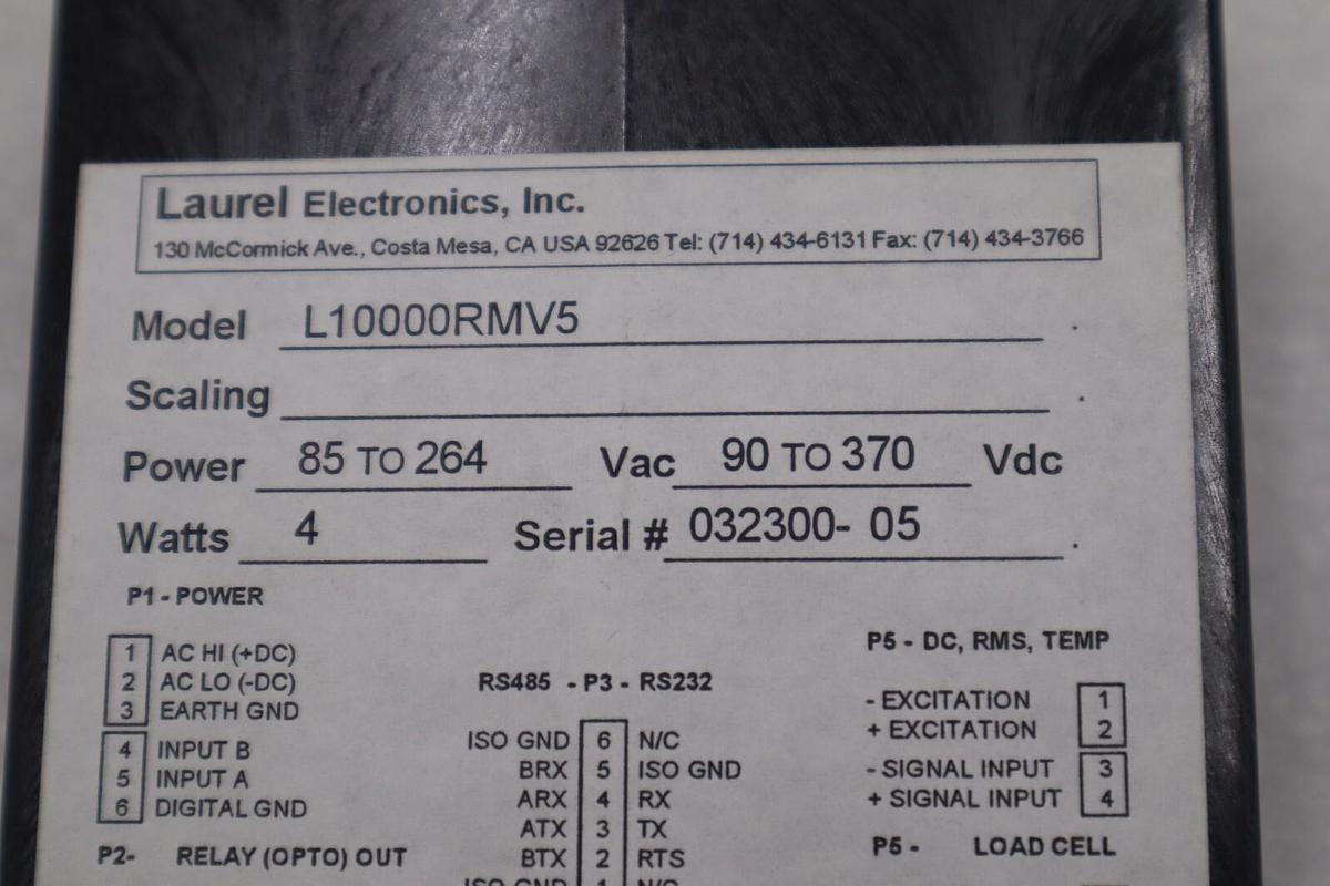 Laurel Electronics Laureate™ L1000/L2000 Digital Panel Meter l10000rmv5 #2229A