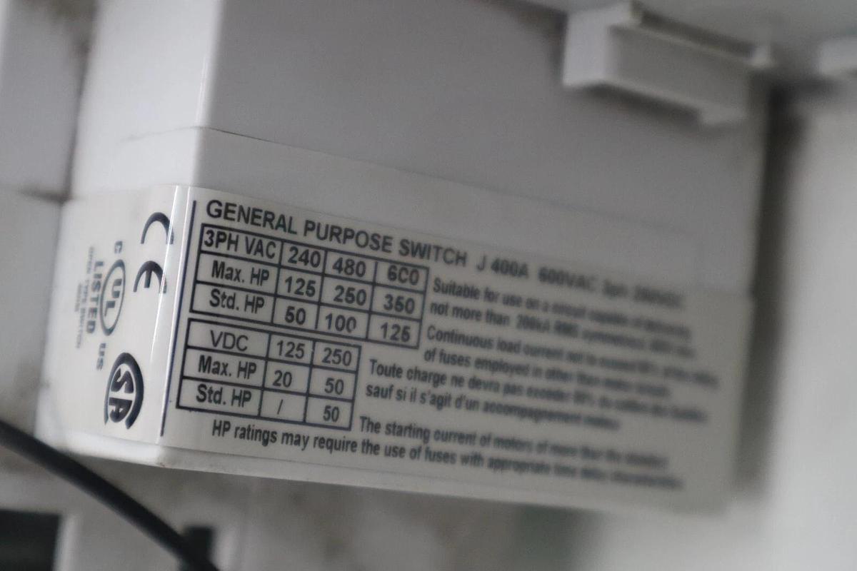 Used Telemecanique Square D Fused Disconnect Switch J 400A STOCK 4934A