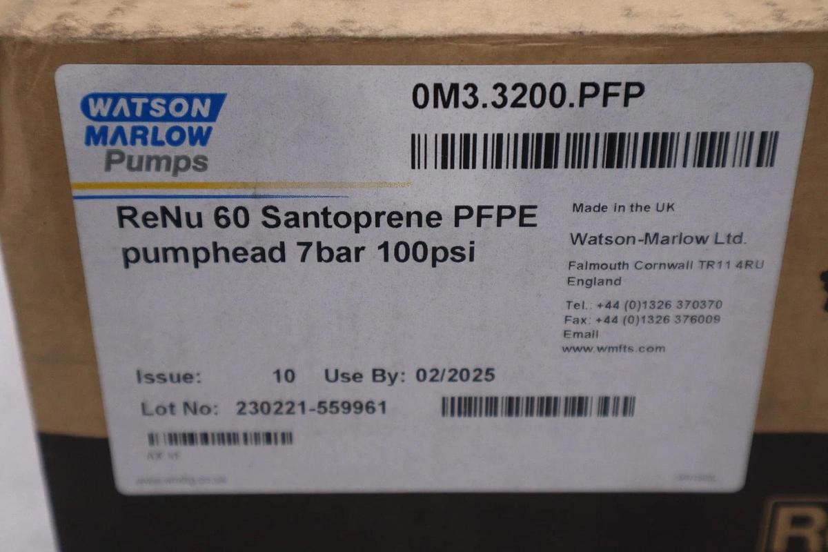 Used WATSON MARLOW PUMPS 0M3.3200.PFP 100PSI - STOCK GF227A