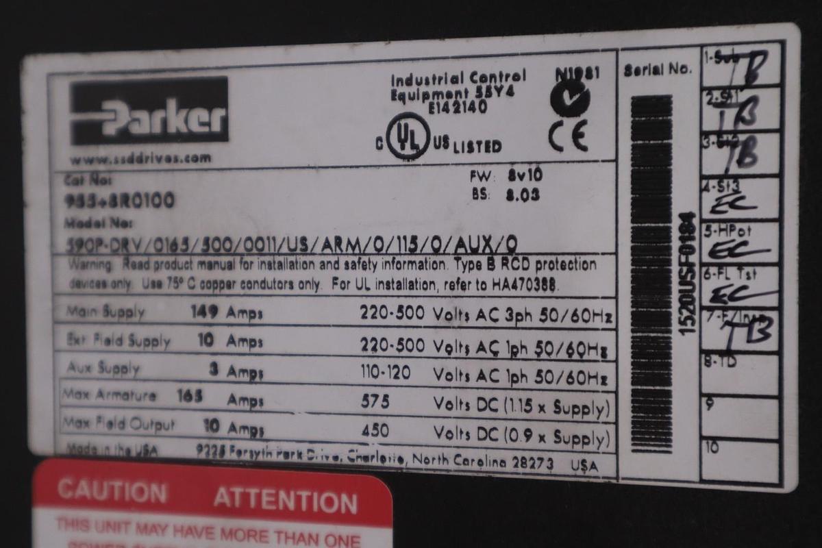 Used PARKER 955+8R0100 / 9558R0100 - NEW IN BOX - STOCK GF967