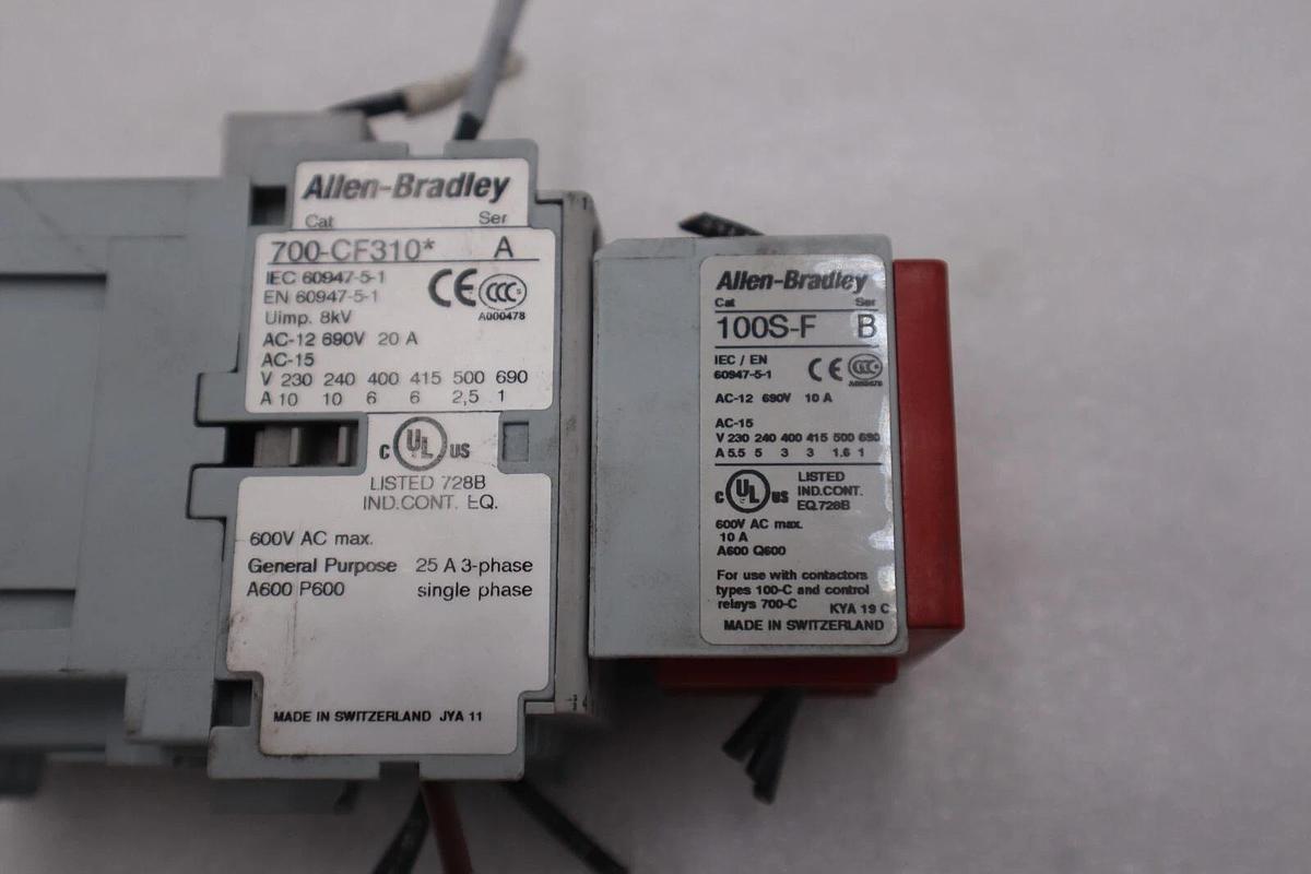 Used Allen-Bradley 700S-CF620DC/ 700-CF310* 100S-F Safety Control Relay #K-1227A 10611320337409