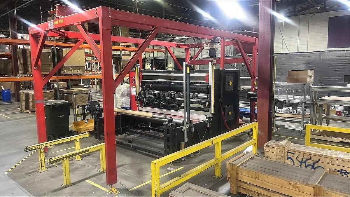 Used 84" WIDE ROSENTHAL DUPLEX SLITTER REWINDER WITH TIDLAND SHEAR SLITTING