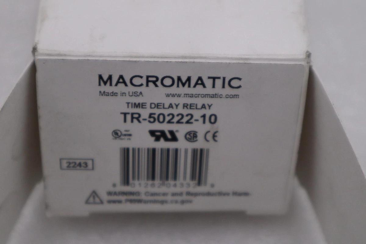 Used MACROMATIC TR-50222-10 SinFunTimeDelayRelay 120VAC/DC - STOCK K777CC