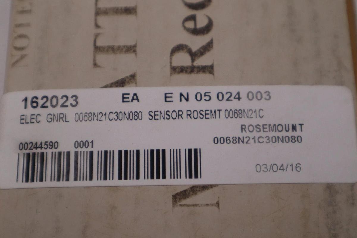 Used NEW IN BOX ROSEMOUNT 0068N21C30N080 TEMPERATURE SENSOR STOCK G55A