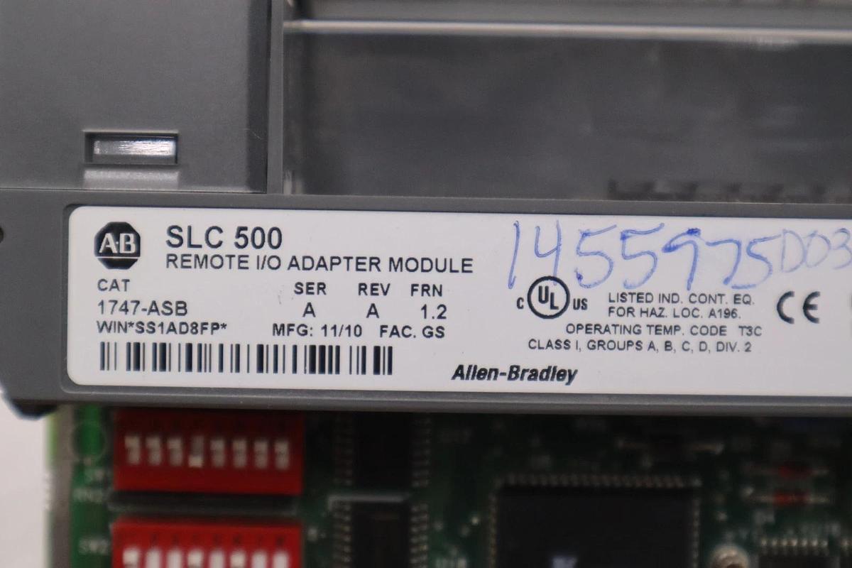 Used AB 1747-ASB Allen Bradley SLC 500 RIO Remote I/O Adapter STOCK 5358