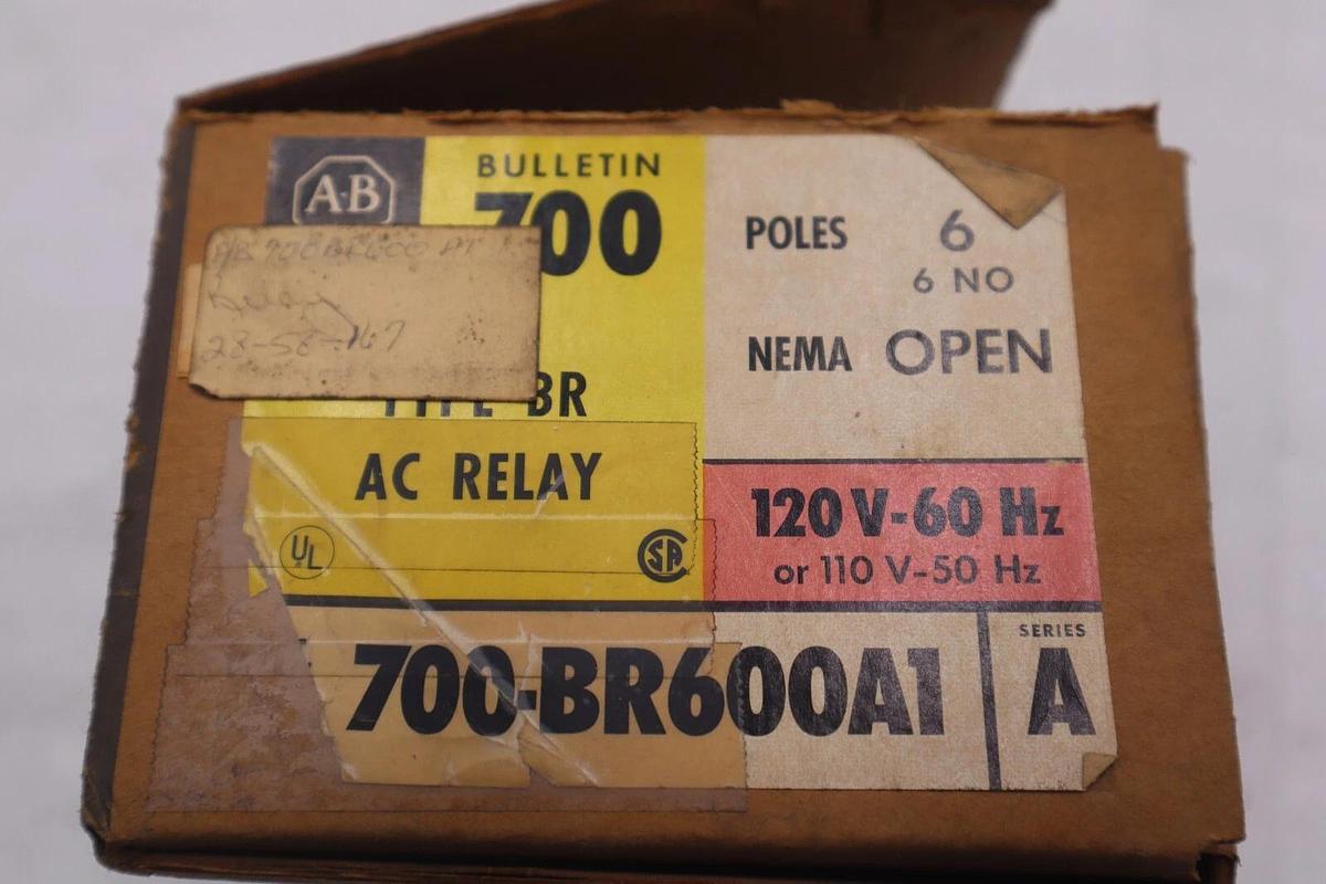 NEW OPEN BOX ALLEN-BRADLEY CONTROL RELAY 700-BR600A1 SERIES A STOCK K-3577