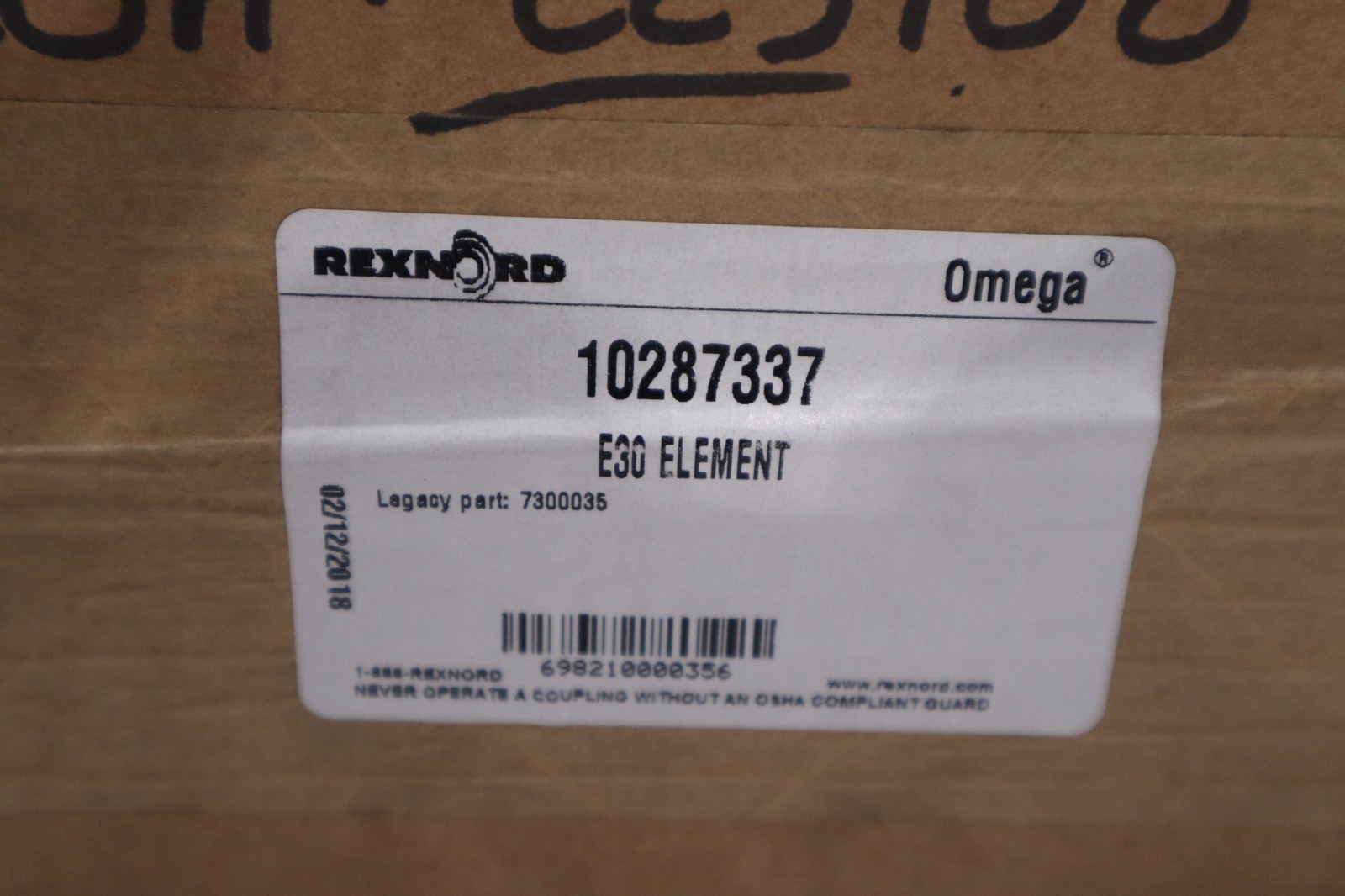 REXNORD 10287337 OMEGA E30 ELEMENT - NEW IN BOX - STOCK GF408