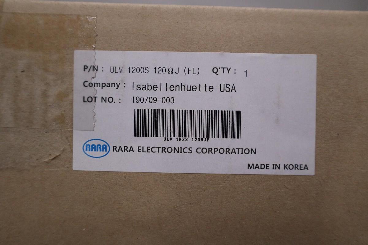 RARA ELECTRONICS COMPANY ULV1200S 120 Ω J / ULV 1200S 120ΩJ NEW UNIT STOCK G127