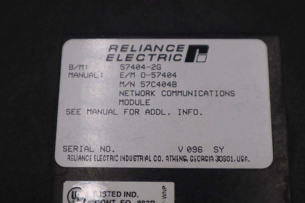 Reliance Electric 57404-2G/ 0-57404 NETWORK COMMUNICATIONS MODULE - STK 838B