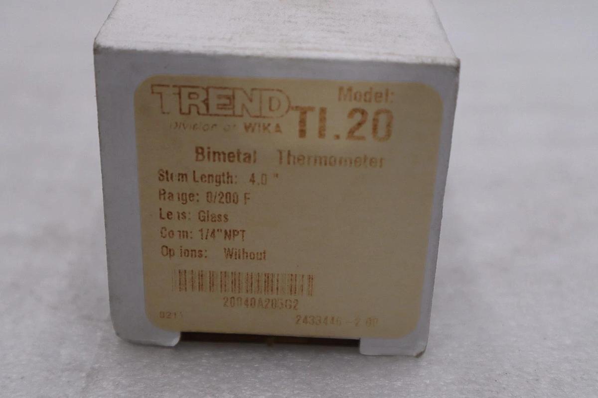 Used Wika TI.20 0/200 F 1/4"NPT Bimetal Thermometer - STOCK GF192A