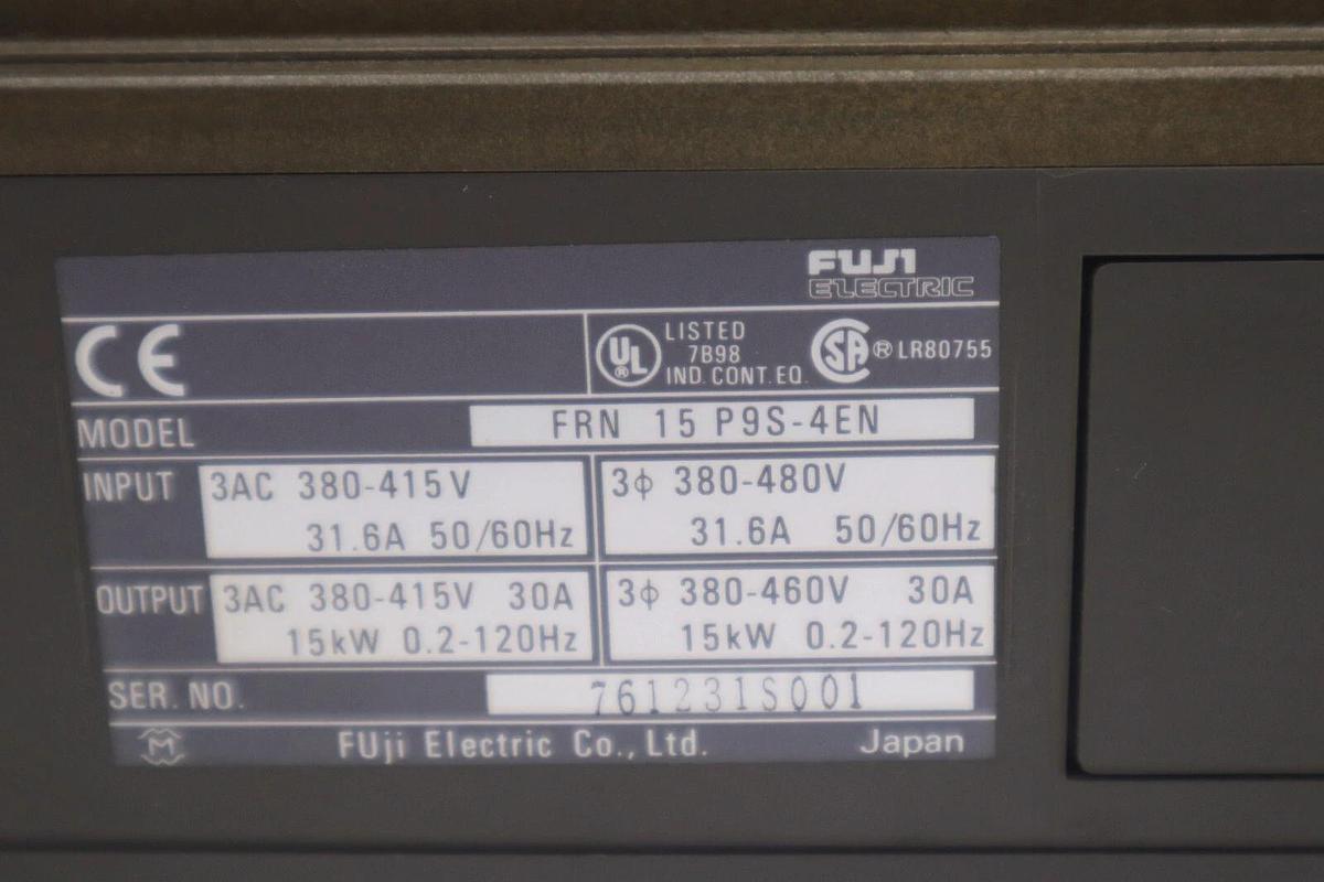 Used FUJI ELECTRIC FRN 15 P9S-4EN 3AC 380-415V STOCK 2251-A