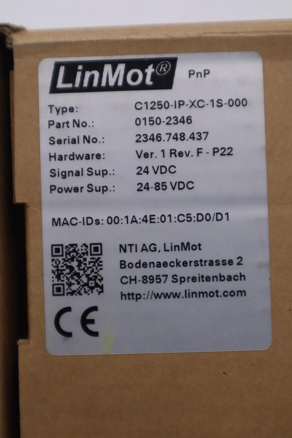 Used LINMOT TYPE C1250-IP-XC-1S-000 PART NO. 0150-2346 SERVO DRIVE NEW UNIT #311-C