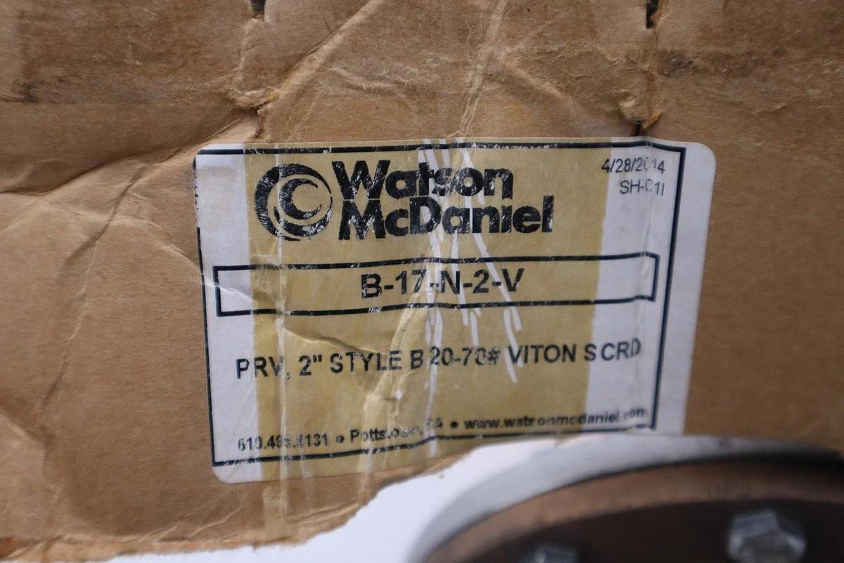 NEW OPEN BOX Watson McDaniel B-17-N-2-V Regulating Valve. 2" 20-70 psi STK H877