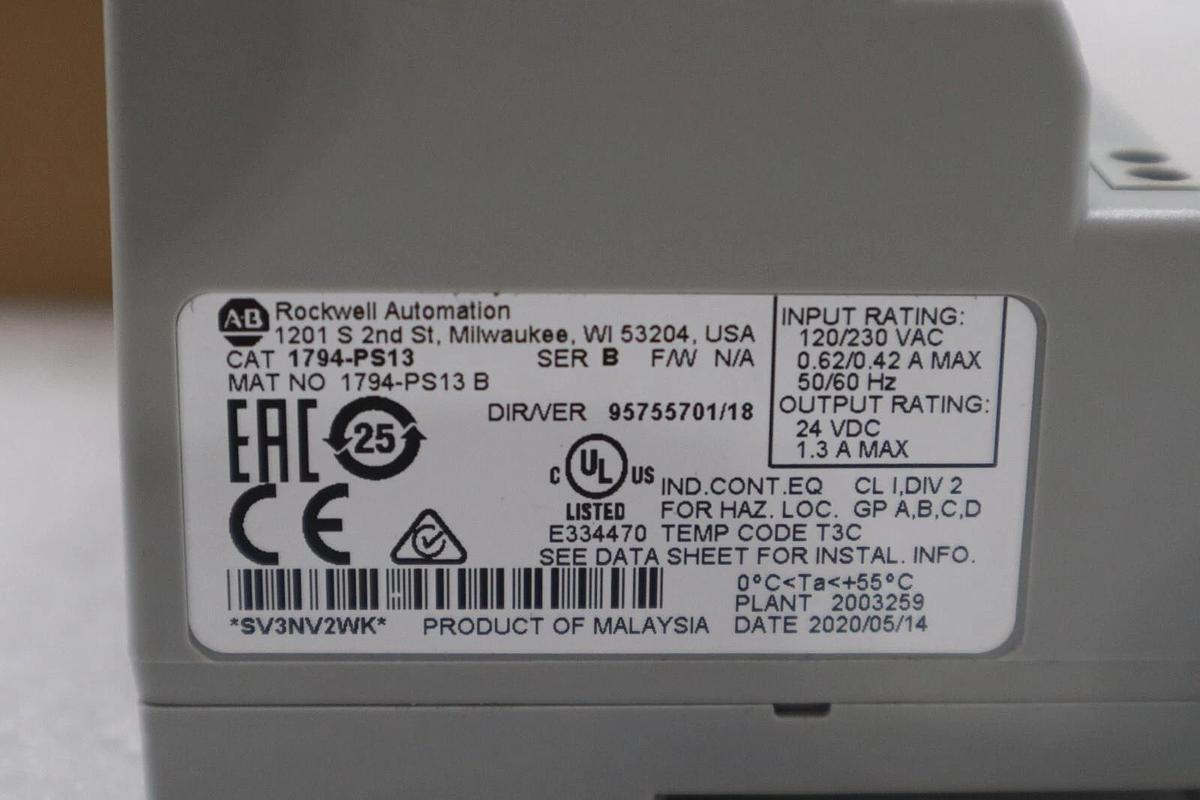 Used NEW ALLEN BRADLEY 1794-PS13 FLEX I/O POWER SUPPLY STOCK H470