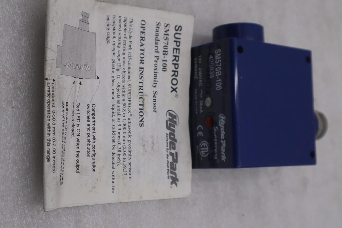 Used NEW OPEN BOX HYDEPARK SM570B100 PROXIMITY SENSOR STK GF357A