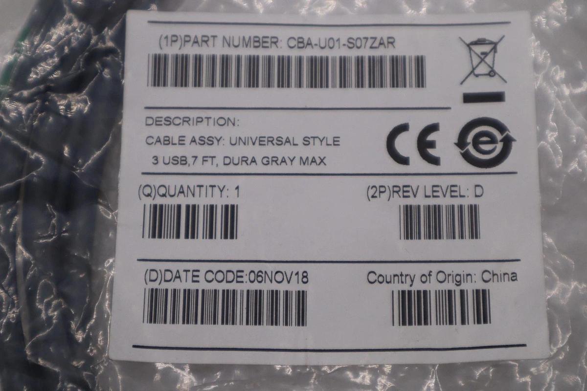 Used LOT OF 6 NEW CBA-U01-S07ZAR 7ft  USB Cable Zebra Barcode Scanners STK H748A