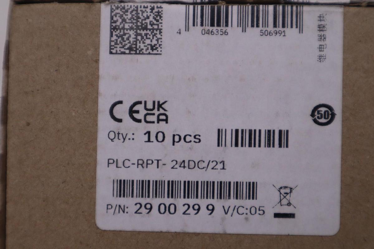 Lot of 10 - Phoenix Contact 2900299 PLC-RPT-24DC/21/EX Relay Module - GF557A