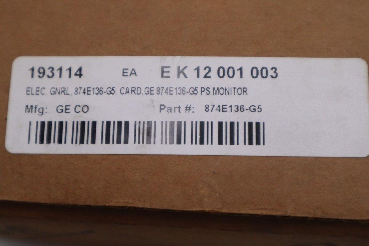 NEW GENERAL ELECTRIC 874E136-G5/ 01289-873E936-2 MONITORING BOARD STOCK G211