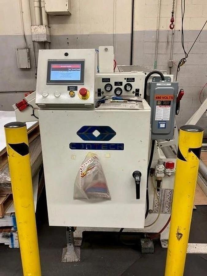 Used 74" WIDE CONTECH MODEL OS-74 SERVO SHEETER AUTOMATED ROLL CUTTER ALLEN BRADLEY
